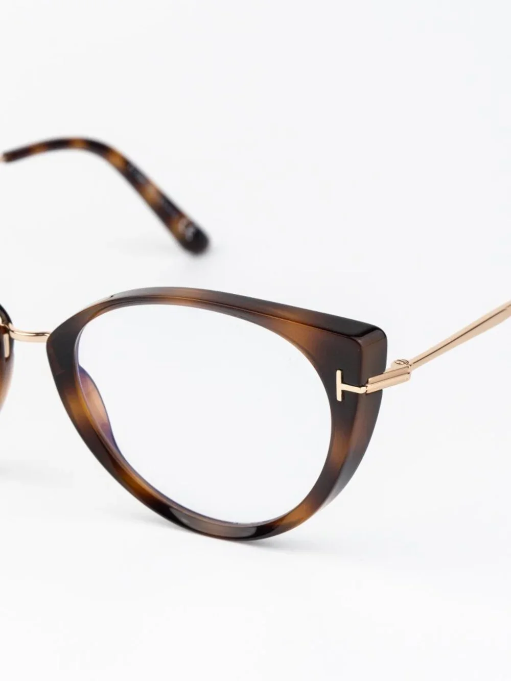 Tom Ford Women Eyeglasses Blonde Havana Gold Cat Eye FT5815-B 053 NEW AUTHENTIC